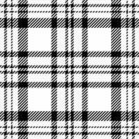 Knit fabric texture, cozy tartan check seamless. Grand plaid pattern background textile in white and black colors. vector