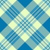 Curtain texture tartan plaid, linear textile pattern background. Packaging fabric check seamless in cyan and light colors. vector