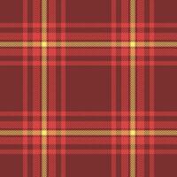 Cool pattern plaid , motif textile check background. Structure texture fabric seamless tartan in red and yellow colors. vector
