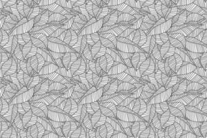 illustration leaves of tree. Abstract seamless pattern black and white. vector