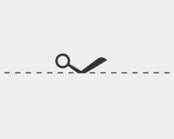 Scissor icon. Scissors cut design element or logo template. Black and white silhouette isolated. vector