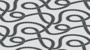 Twisted street and road seamless pattern isolated on background. vector