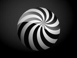 Abstract pattern cover black and white 3D ball. illustration on dark background. vector