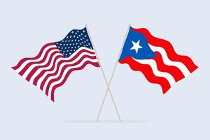 Flags USA and Puerto-Rico together. A symbol of friendship, cooperation and unification of states. illustration. vector