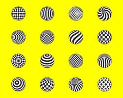 3d ball with patterns, dots, lines vector