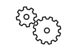 Setting icon with work cog gear element. Cogweel mechanism symbol. vector
