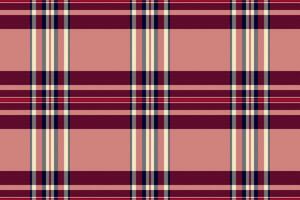 Korean textile background plaid, real pattern fabric . Flowing seamless check texture tartan in red and light colors. vector