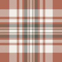 Cross plaid textile fabric, awesome pattern background tartan. 70s check seamless texture in red and white colors. vector