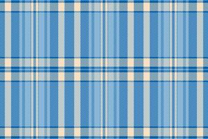 Velvet check textile pattern, commercial texture seamless. Content fabric plaid tartan background in cyan and bisque colors. vector