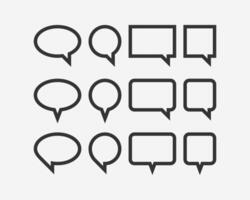 Set talk bubbles speech . Blank empty bubble icon design elements. Chat on line symbol template. Collection dialogue balloon stickers silhouette. vector
