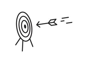 Arrow in target icon. Strategy symbol success. illustration. vector