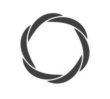 Round frame black and white ornament. Graphic border doodle. Ring curve link connection vector