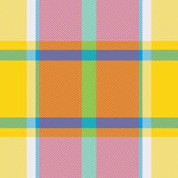 Platform textile seamless, stage check fabric texture. Finish pattern plaid tartan background in red and bright colors. vector
