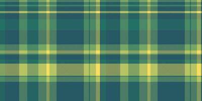 Collection seamless background fabric, tough textile texture tartan. Installing plaid check pattern in cyan and green colors. vector
