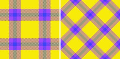 plaid check of tartan fabric texture with a seamless pattern textile background. Set in favorite colors in creative gift paper ideas. vector