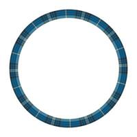 Round frame vintage pattern design template. Circle border designs plaid fabric texture. Scottish tartan background for collage art, gif card, handmade crafts. vector