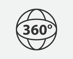 360 degree view icon vector