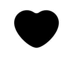 Love heart icon black silhouette isolated on white background. vector