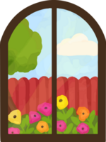 Outside spring backyard View from window png
