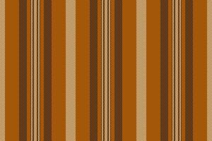 Ornate pattern seamless, black lines fabric vertical. Plank stripe texture background textile in orange and black colors. vector