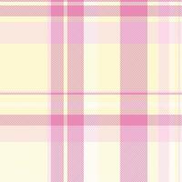 Lined background plaid tartan, bed seamless fabric check. Amazing pattern texture textile in lemon chiffon and pink colors. vector