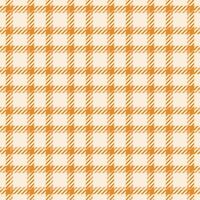 Twill check seamless pattern, dog tooth plaid textile tartan. Checker fabric background texture in orange and antique white colors. vector
