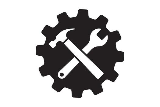 Setting icon with work cog gear element. Cogweel mechanism symbol. vector
