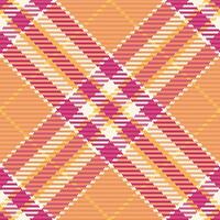 France background pattern textile, neutral texture seamless. Old-fashioned plaid check fabric tartan in orange and pink colors. vector