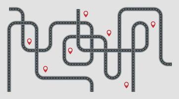 Street with point pointer sign and road template isolated on background. vector