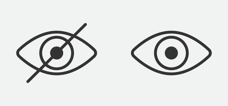 Show password icon, eye symbol. vision hide from watch icon. Secret view web design element. vector