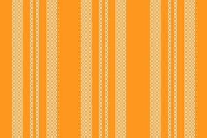 Advertisement stripe lines seamless, couch texture vertical fabric. Uniform background textile pattern in orange and antique white colors. vector
