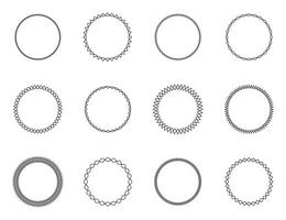 Abstract round frames set black on white background. design element. vector