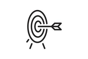 Arrow in target icon. Strategy symbol success. illustration. vector