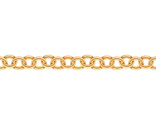 Golden chain seamless texture. Realistic gold chains link isolated on white background. Jewelry chainlet three dimensional design element.