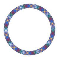 Circle borders and frames . Round border pattern geometric vintage frame design. Scottish tartan plaid fabric texture. Template for gift card, collage, scrapbook or photo album and portrait. vector