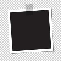Empty photo with a shadow is glued with tape. illustration. vector