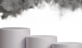 Gray Prodium with clouds on top, 3 step gradient white circle png