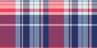 Amazing textile seamless plaid, advertisement check fabric tartan. Composition pattern background texture in blue and red colors. vector