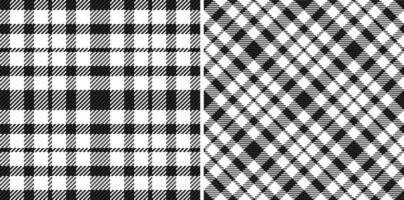 Check textile of seamless plaid pattern with a background tartan fabric texture. Set in monochrome colors for oilcloth tablecloth designs. vector
