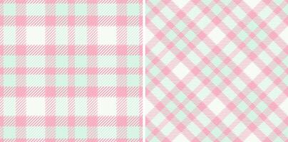 Textile pattern check of background seamless fabric with a plaid texture tartan. Set in spring colors for october fashion trends. vector
