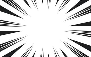 Speed lines in frame for manga comics book. Radial motion background. vector