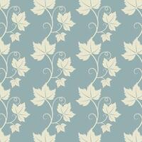 Grapevine with leaves pattern, vine silhouette on blue pastel background. vector