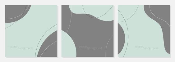 Templates social stories square layout, abstract boho style, mint and gray pastel poster and advertising design, brochure. vector