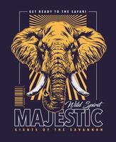 Streetwear Design With Elephant Head vector