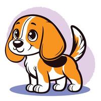 Beagle Dog breed cartoon character vector