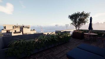 A View of a City From a Rooftop video