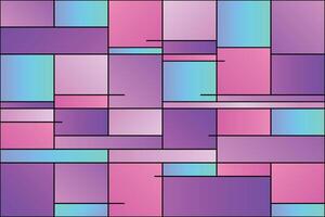 Abstract geometric seamless pattern with a gradient effect, showcasing colorful squares and rectangles in a Mondrian style, ideal for bauhaus-inspired decorative covers and illustrations vector
