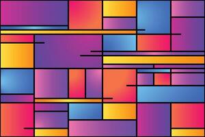 Abstract geometric seamless pattern. Colorful squares and rectangles in a Mondrian style vector