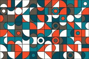 Geometric mosaic seamless pattern vintage design. Vintage mosaic pattern featuring colorful geometric shapes and tiles vector