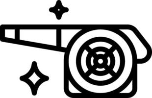 A black and white drawing of a cannon vector